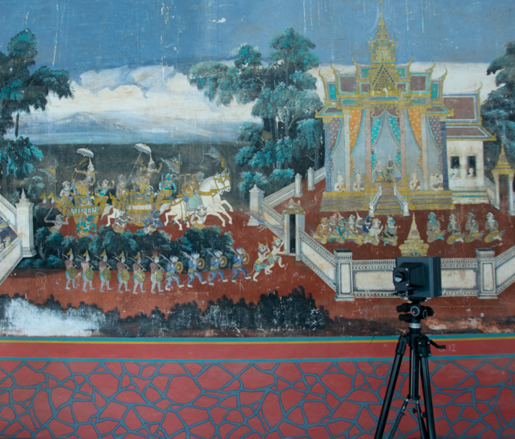  Osiris Camera in situ. Inside silver pagoda, Cambodia