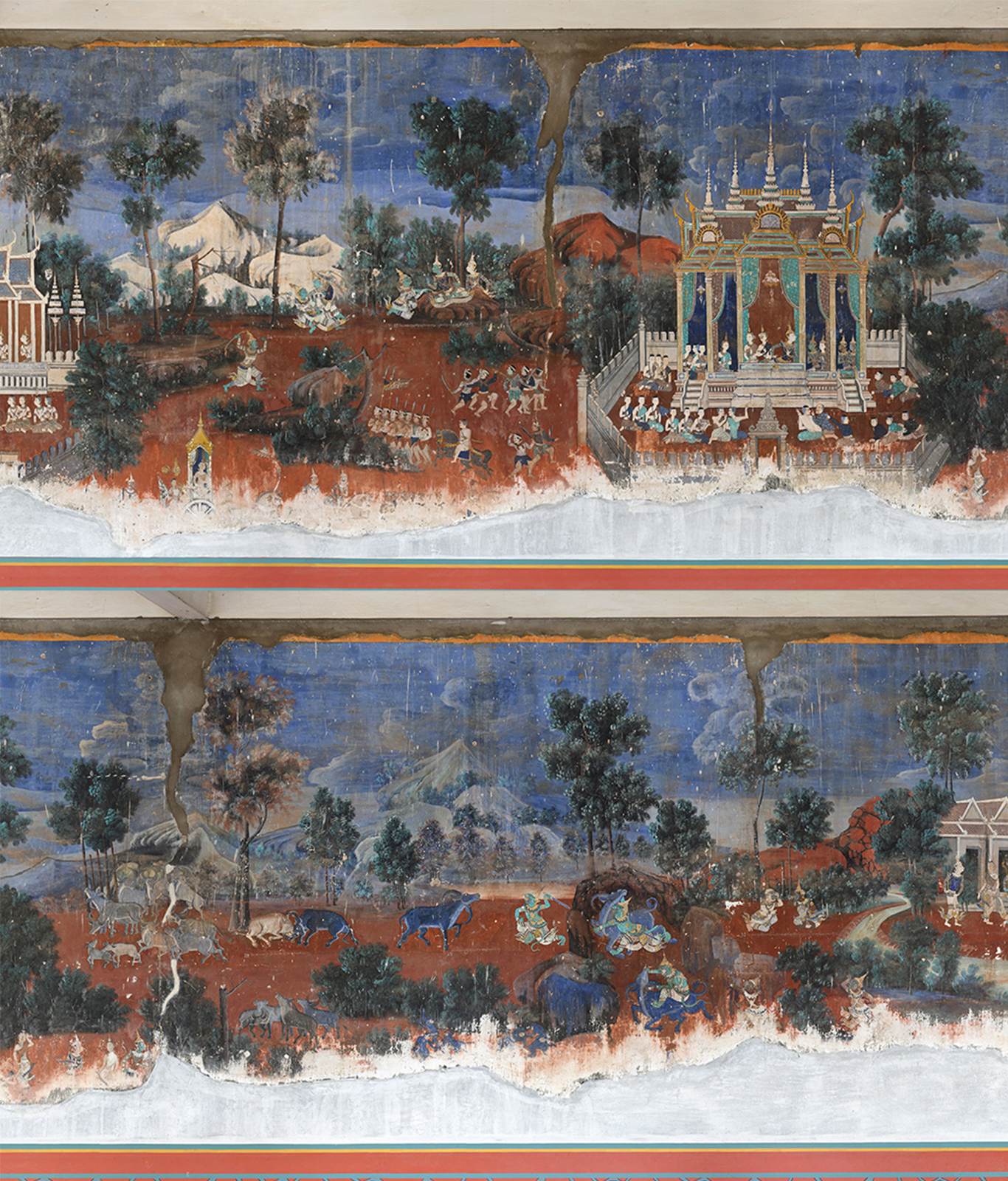 Mural in the galleries of the  silver pagoda, Cambodia (pre-assessment)